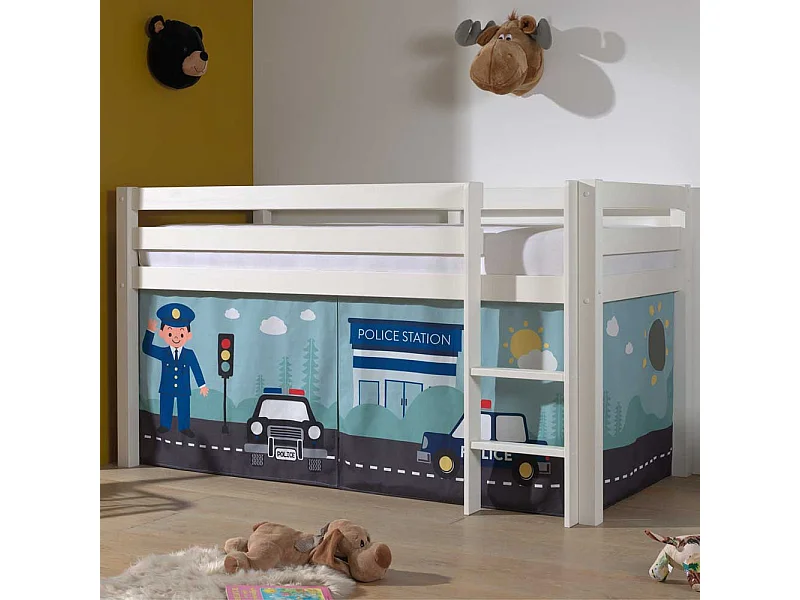 Halbhochbett mit Polizei Motiv kindgerecht