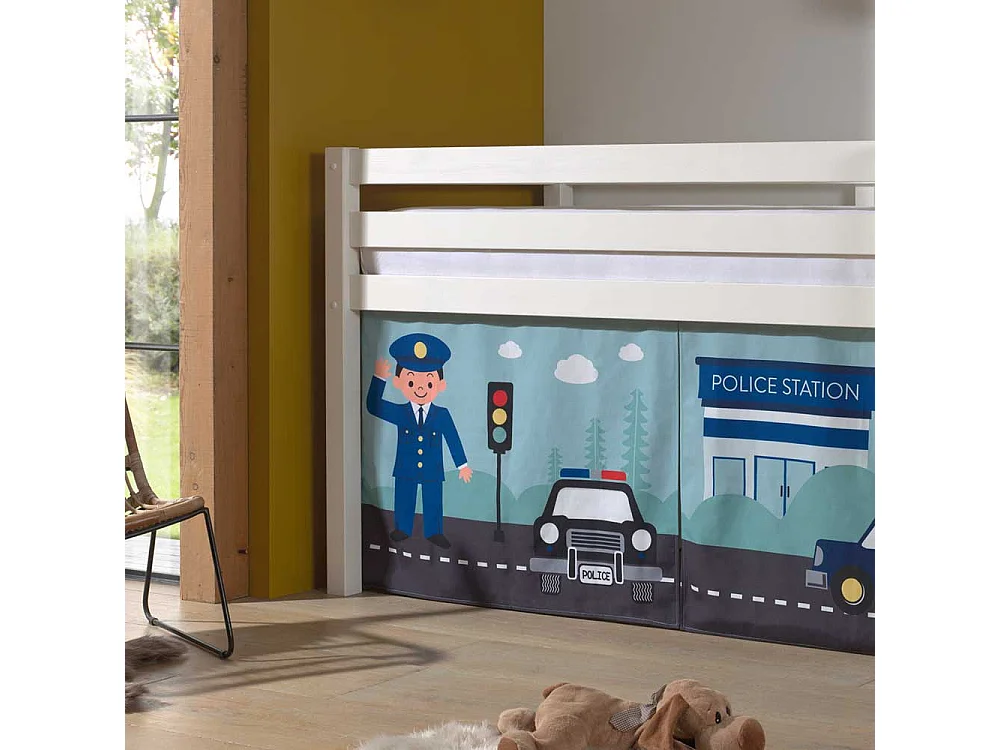 Halbhochbett mit Polizei Motiv kindgerecht