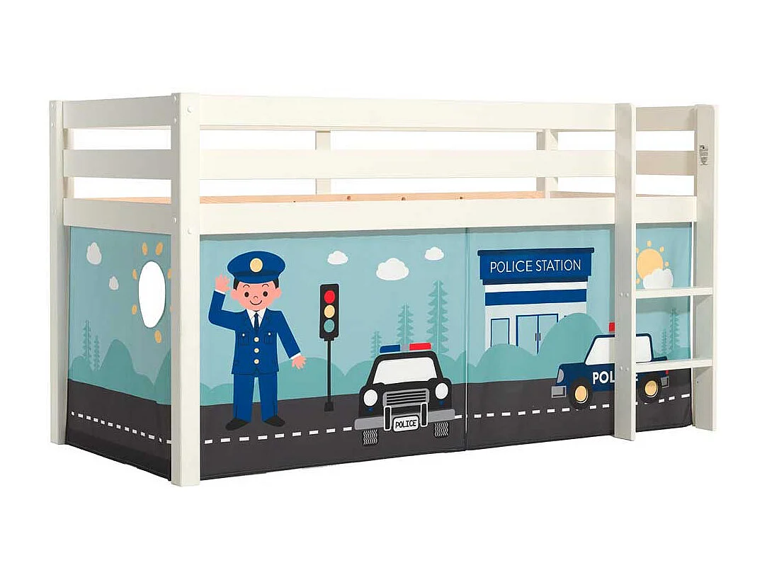 Halbhochbett mit Polizei Motiv kindgerecht