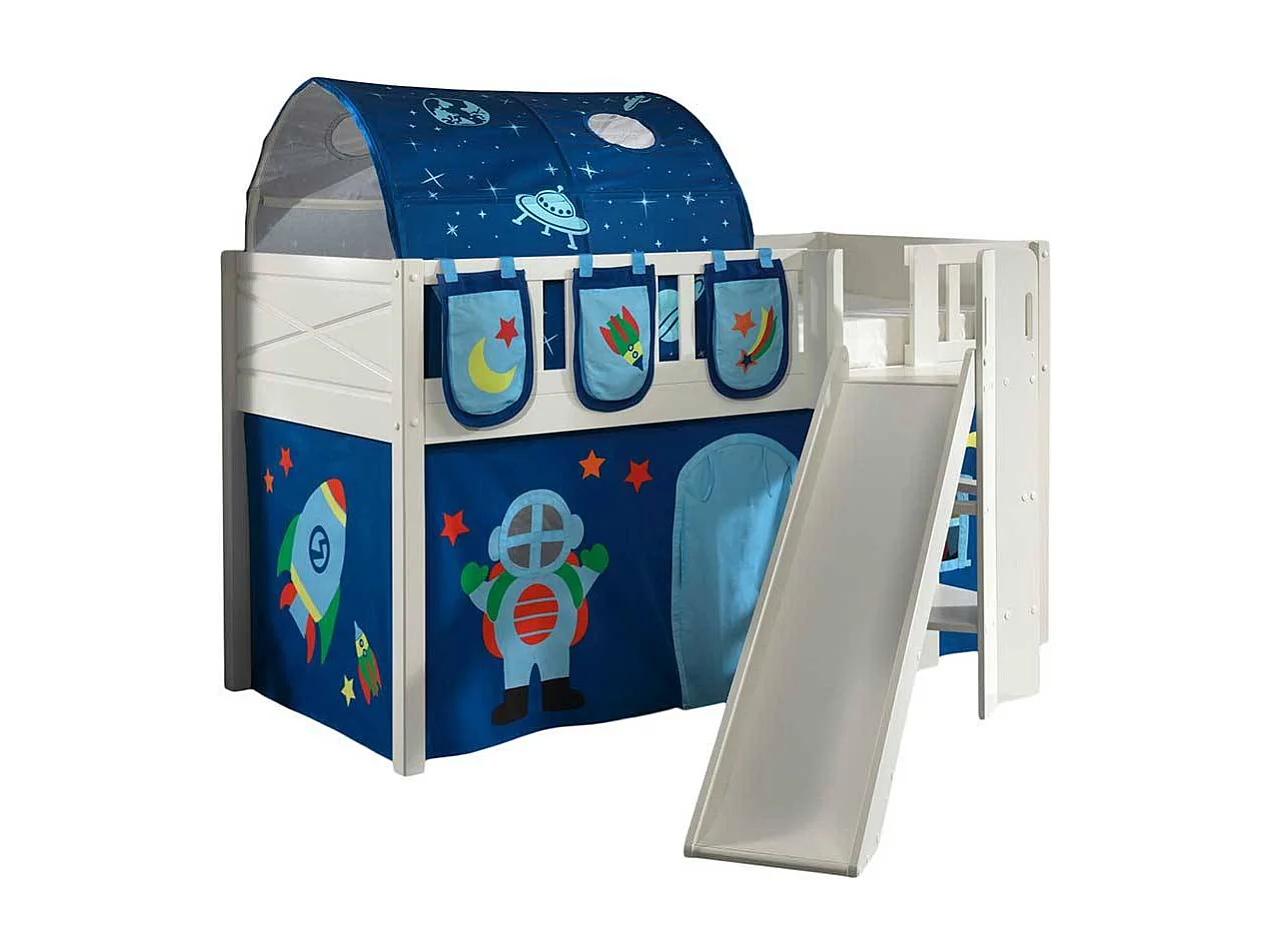Etagenbett Kinder mit Astronauten-Weltraum Motiv 114 cm hoch