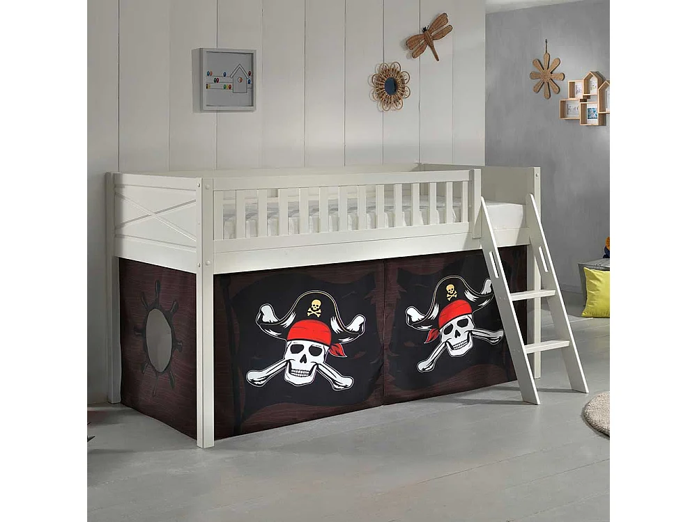 Spielbett Pirat Kinder aus Kiefer Massivholz Leiter