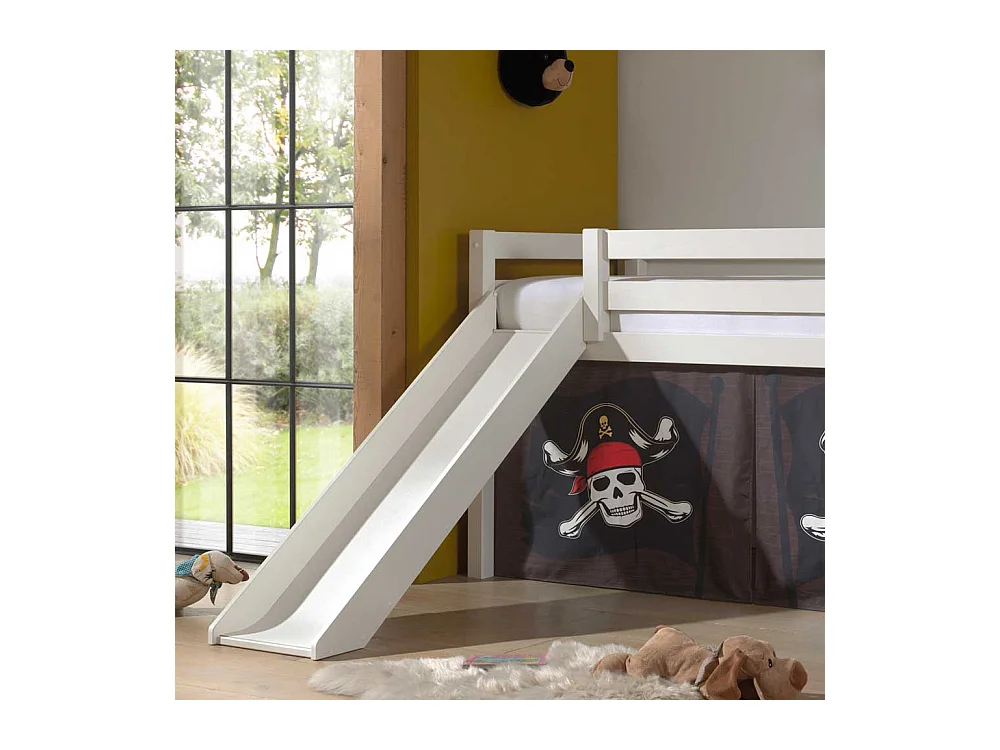 Kinder Spielbett Pirat in Weiß Leiter und Rutsche