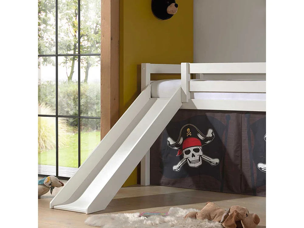 Kinder Spielbett Pirat in Weiß Leiter und Rutsche