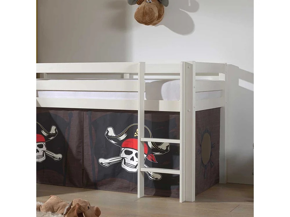 Kinder Spielbett Pirat in Weiß Leiter und Rutsche