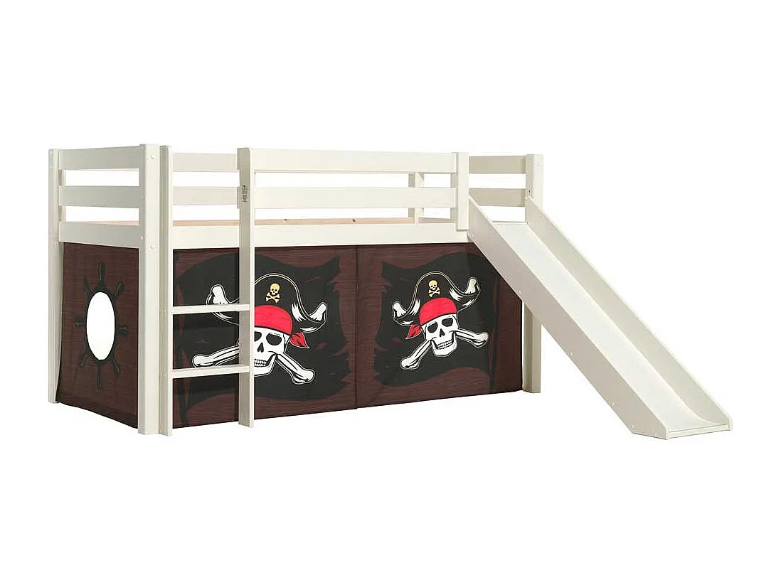 Kinder Spielbett Pirat in Weiß Leiter und Rutsche