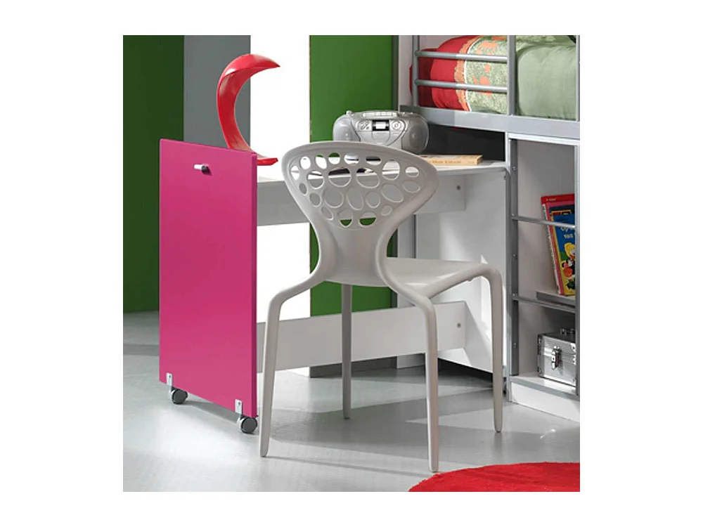 Kinder-Hochbett in Weiß-Pink in Pink