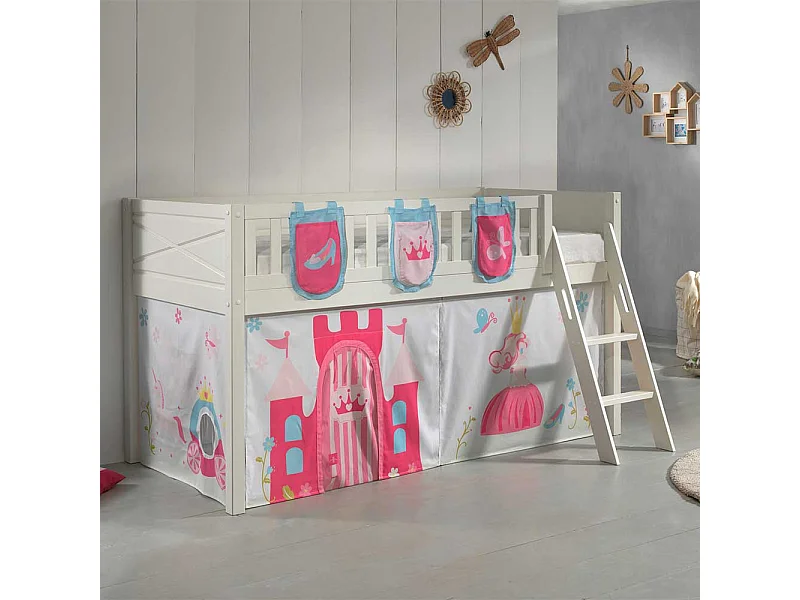 Prinzessinenbett aus Kiefer Massivholz Leiter