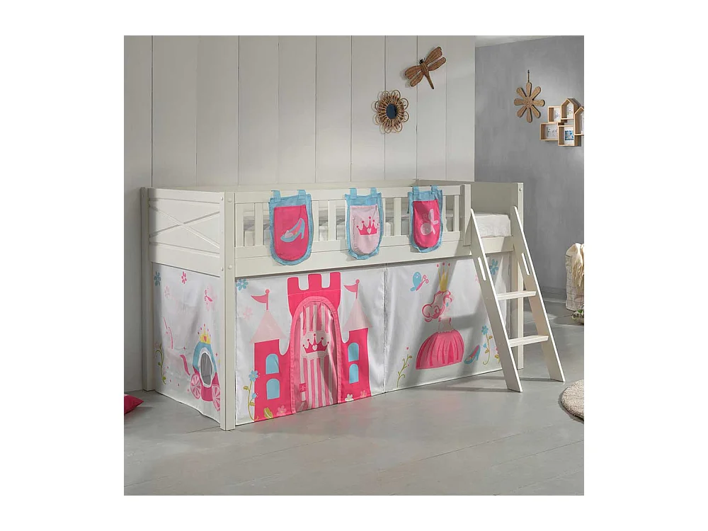 Prinzessinenbett aus Kiefer Massivholz Leiter