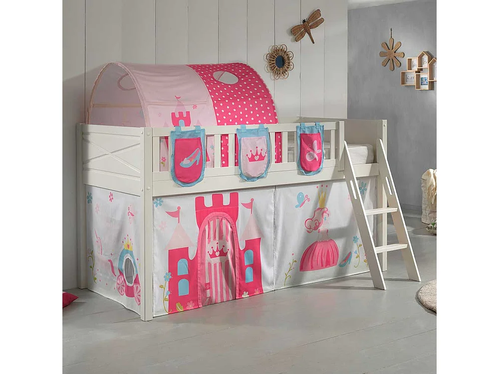 Prinzessinenbett aus Kiefer Massivholz Leiter