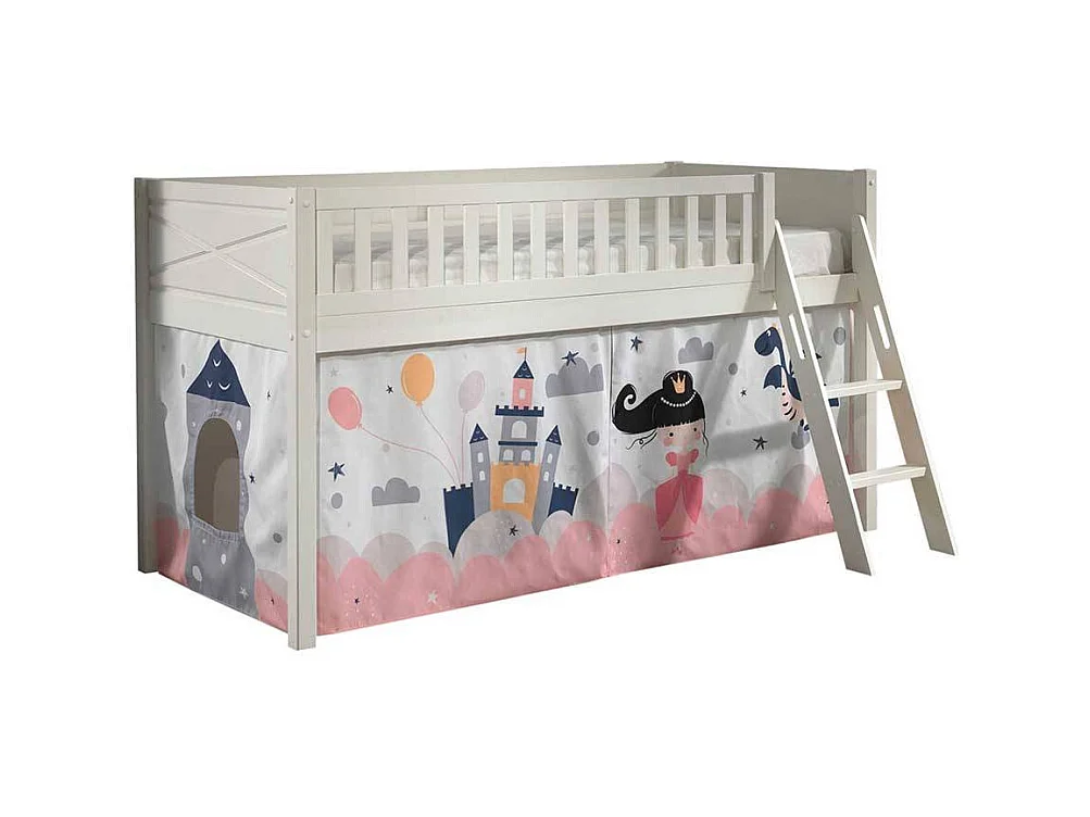 Mädchen Etagenbett in Weiß Märchen Motiv