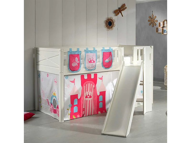 Hochbettgestell mit Prinzessin Motiv Leiter