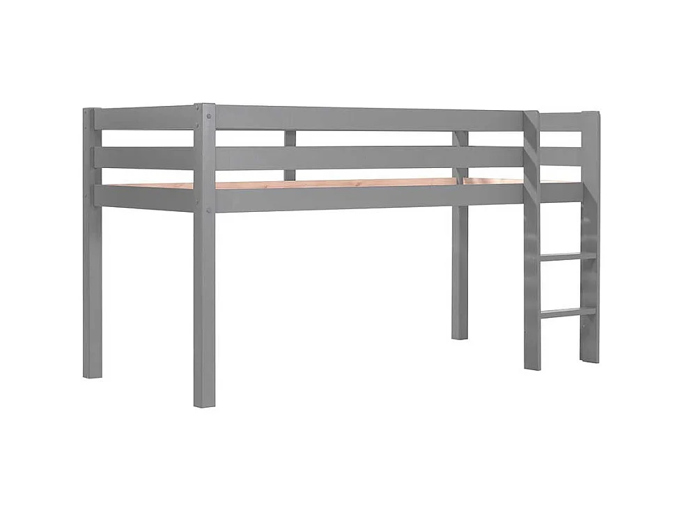 Hochbett in Grau Leiter