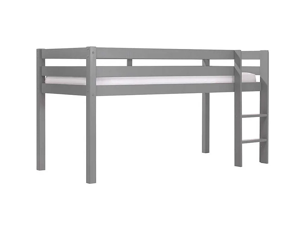 Hochbett in Grau Leiter