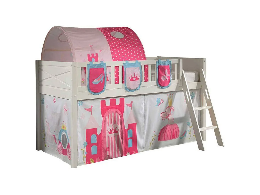 Prinzessinenbett aus Kiefer Massivholz Leiter