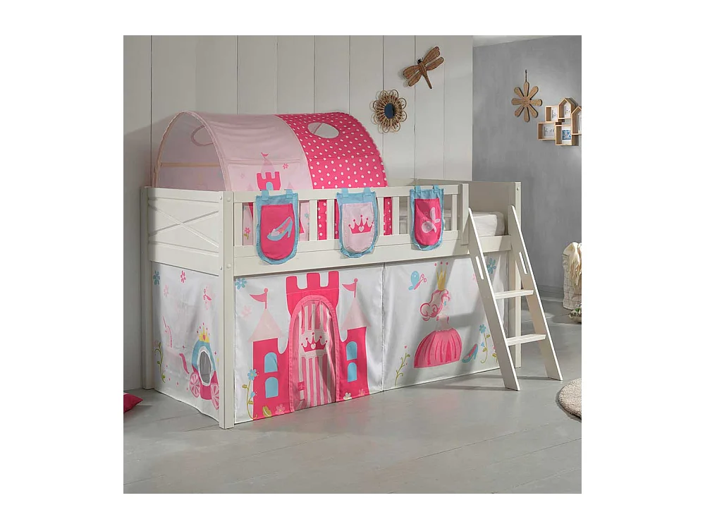 Prinzessinenbett aus Kiefer Massivholz Leiter