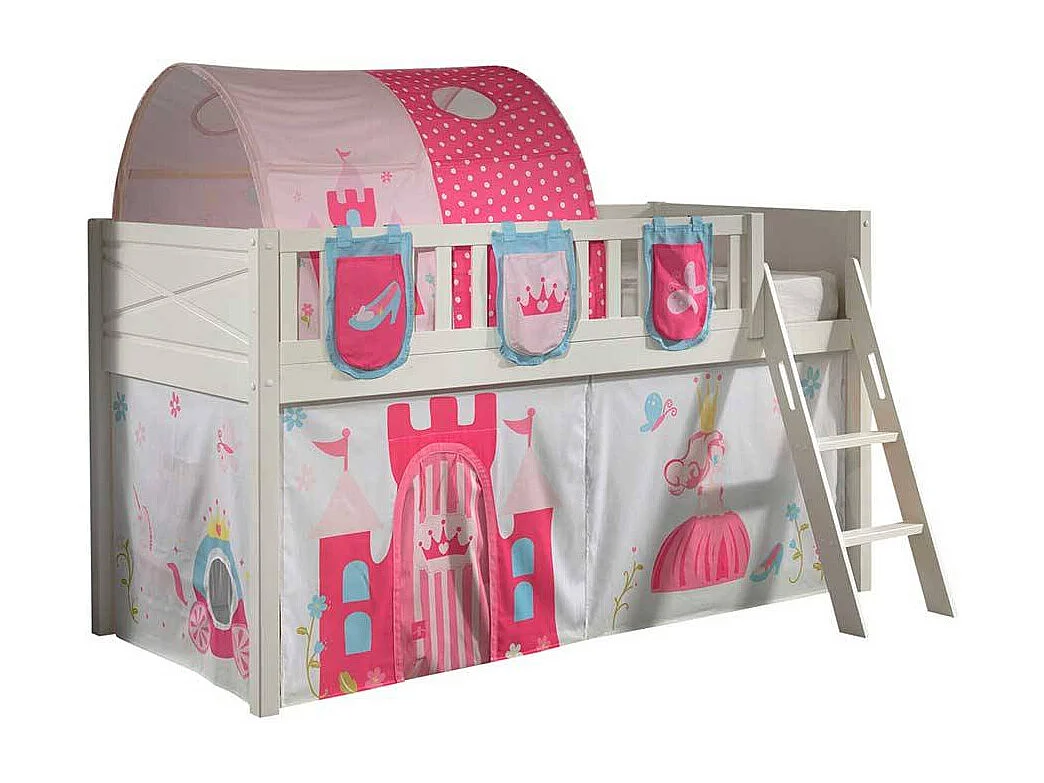 Prinzessinenbett aus Kiefer Massivholz Leiter