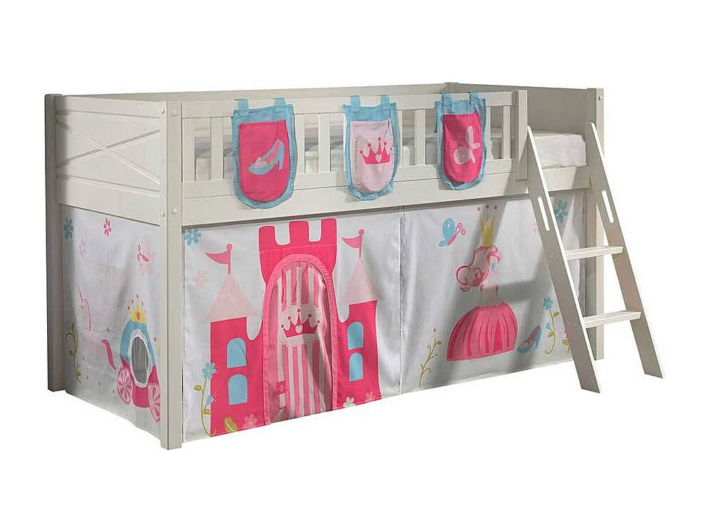 Prinzessinenbett aus Kiefer Massivholz Leiter