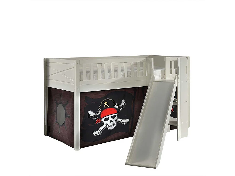 Spielbett Pirat aus Kiefer Massivholz Leiter und Rutsche