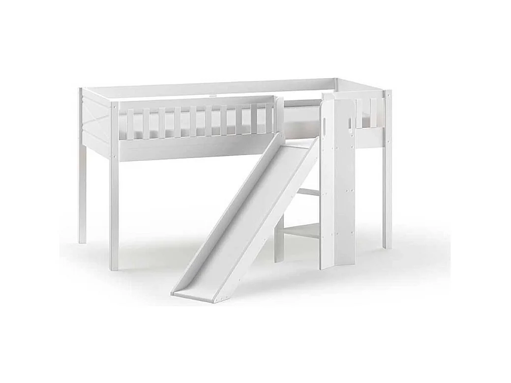 Hochbett Kind aus Kiefer Massivholz Rutsche