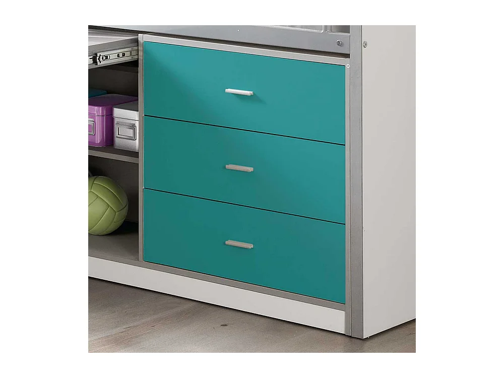 Etagenbett in Türkis Weiß