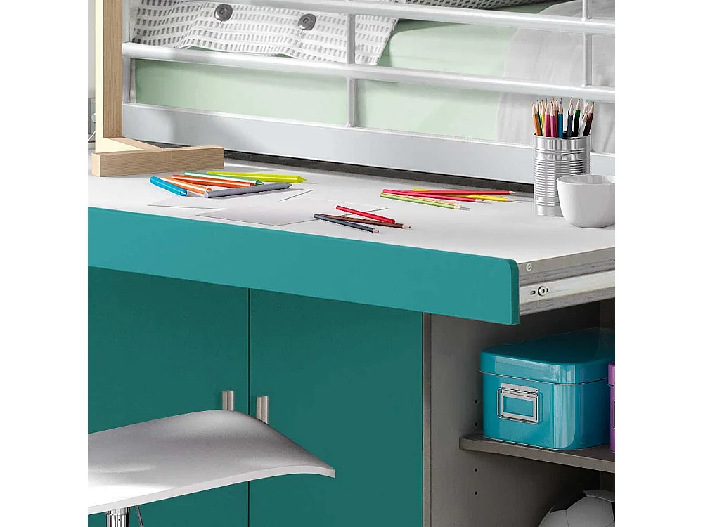 Etagenbett in Türkis Weiß