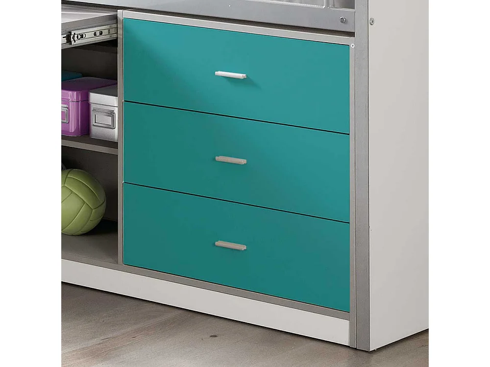 Etagenbett in Türkis Weiß