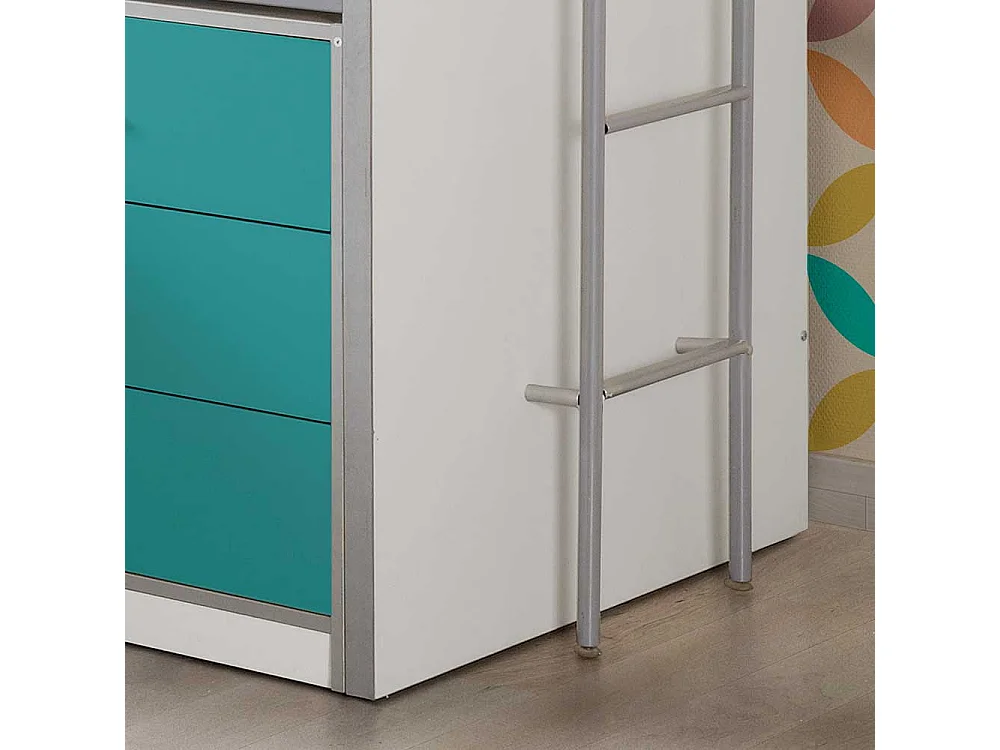 Etagenbett in Türkis Weiß