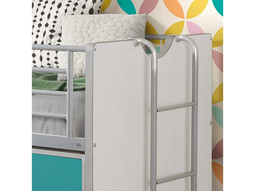 Etagenbett in Türkis Weiß