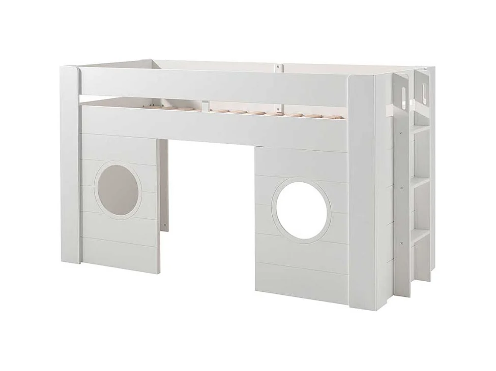 Kinder Einzelbett in Weiß 120 cm hoch