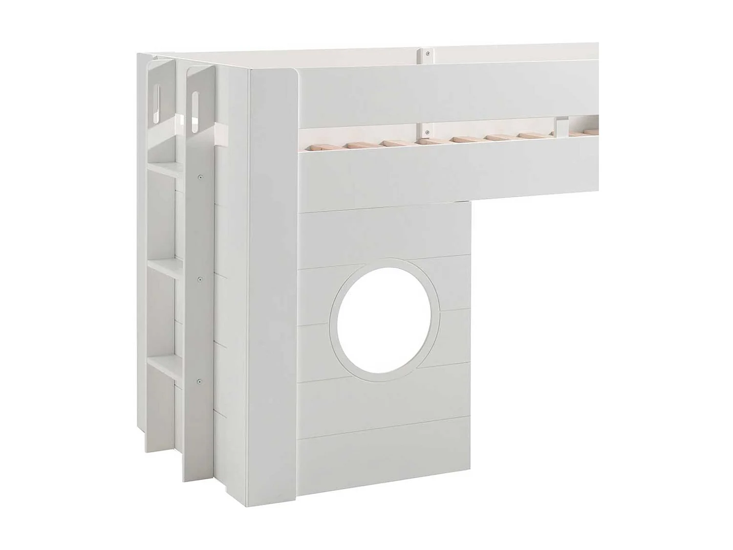 Kinder Einzelbett in Weiß 120 cm hoch