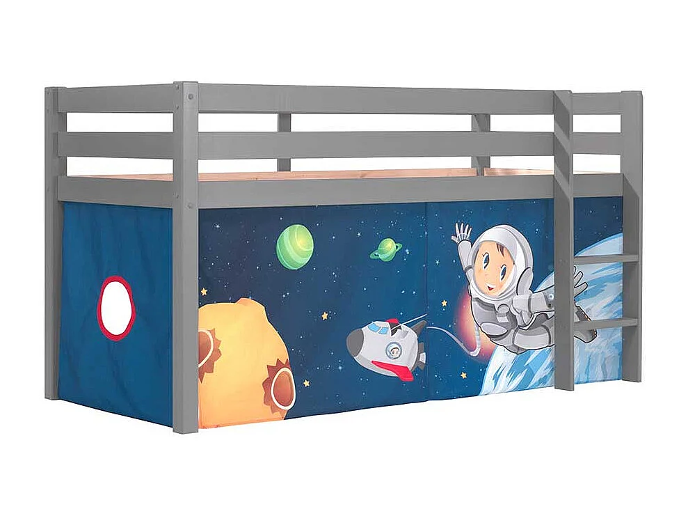 Jungen Hochbett in Grau und Blau Leiter