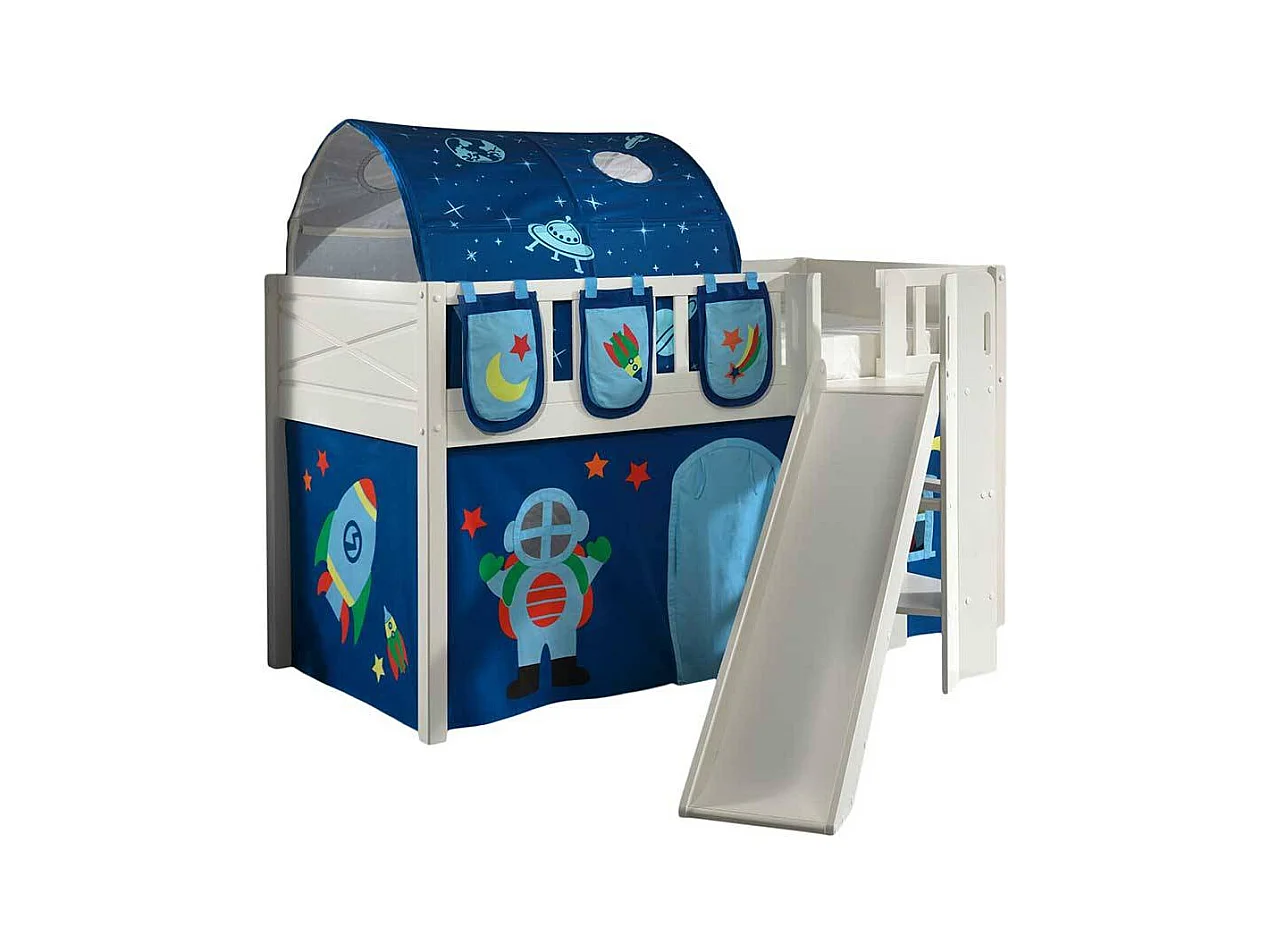 Etagenbett Kinder mit Astronauten-Weltraum Motiv 114 cm hoch