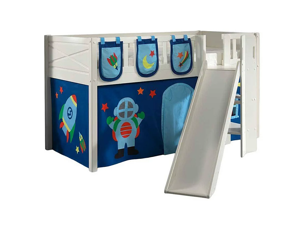 Etagenbett Kinder mit Astronauten-Weltraum Motiv 114 cm hoch