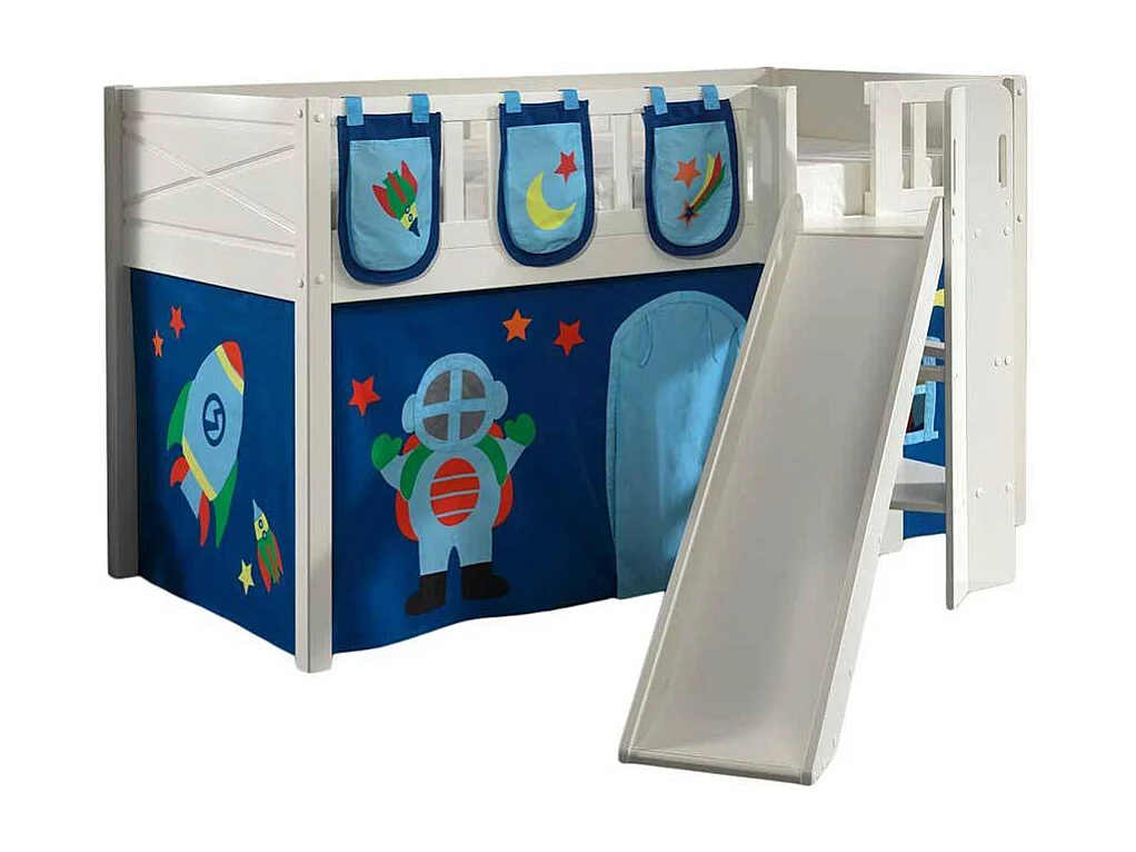 Etagenbett Kinder mit Astronauten-Weltraum Motiv 114 cm hoch