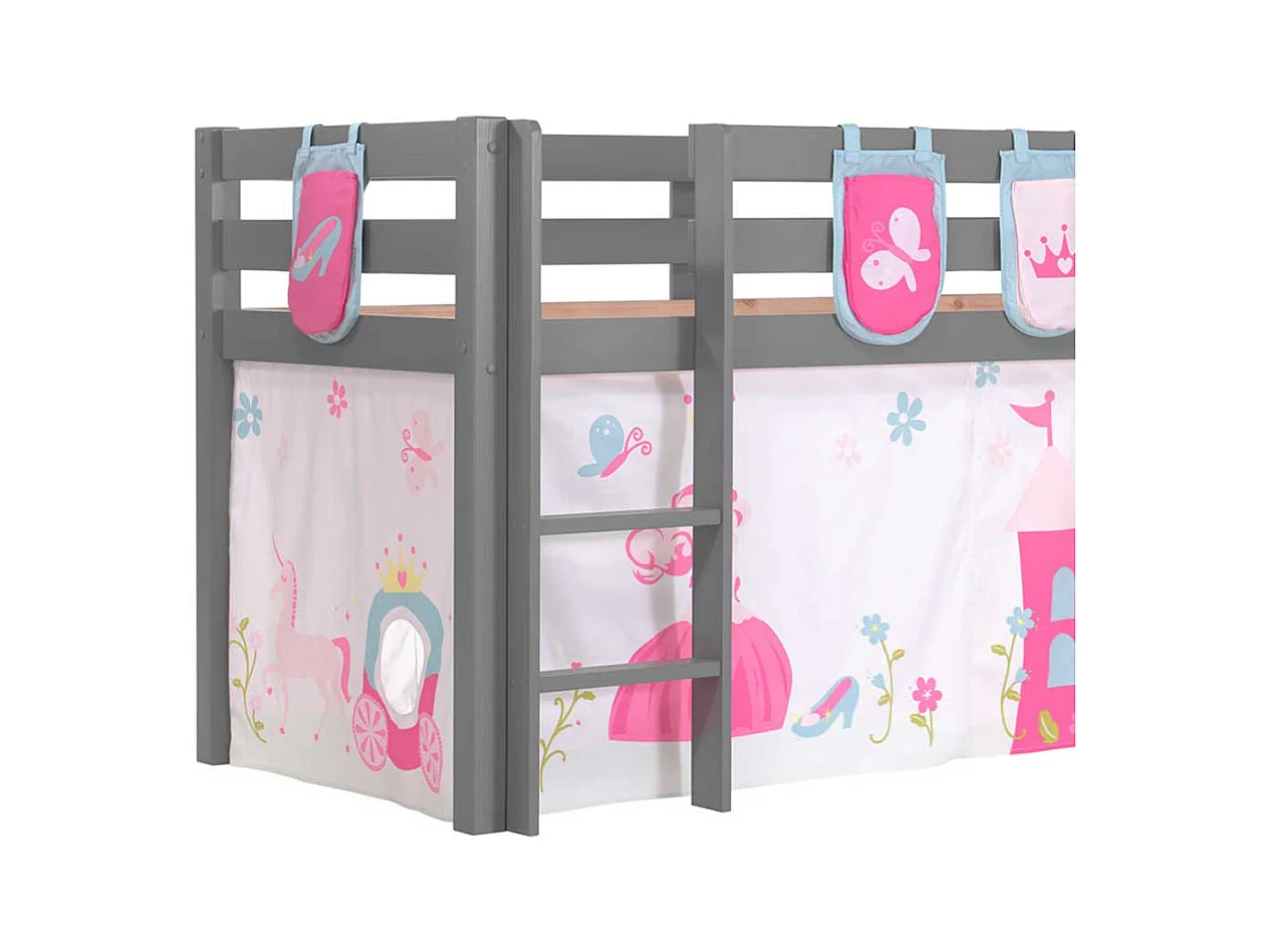 Prinzessin Bett aus Kiefer Massivholz mit Rutsche