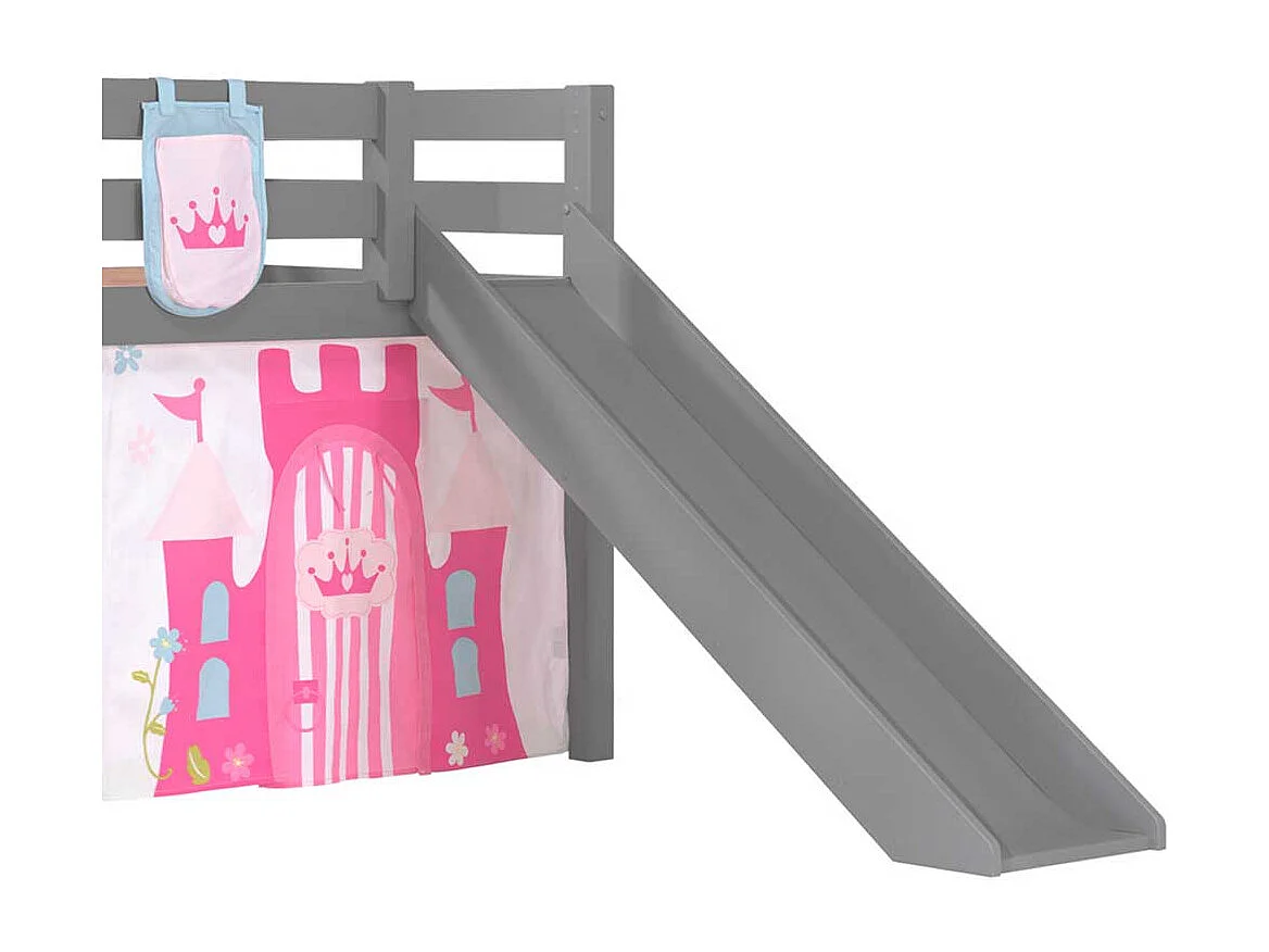 Prinzessin Bett aus Kiefer Massivholz mit Rutsche