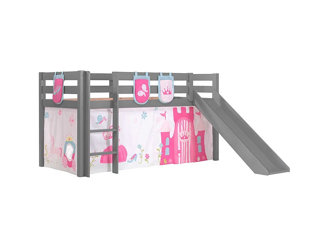 Prinzessin Bett aus Kiefer Massivholz mit Rutsche