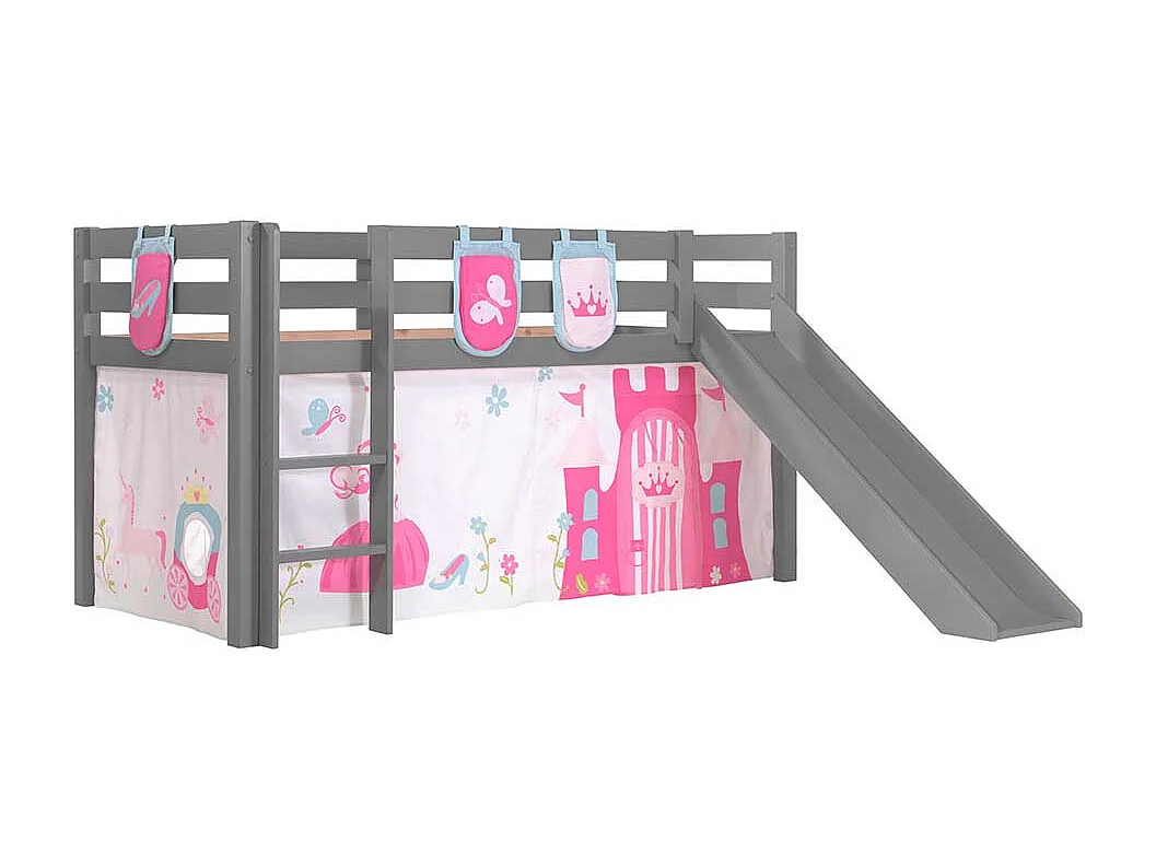 Prinzessin Bett aus Kiefer Massivholz mit Rutsche