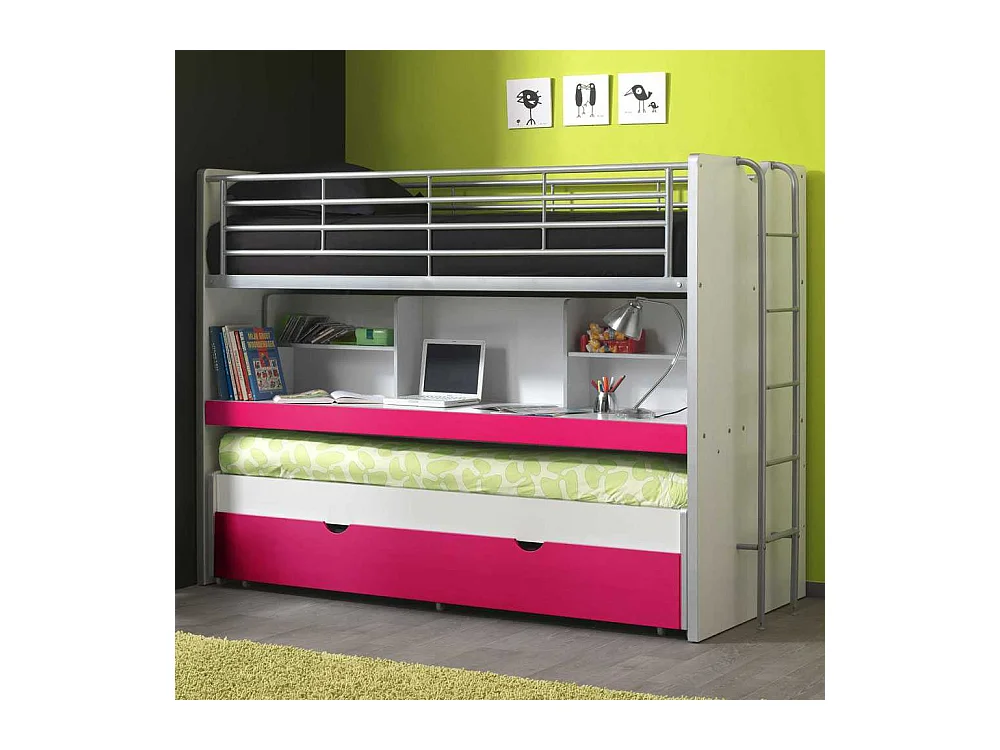 Kinder-Etagenbett in Pink Pink-Weiß