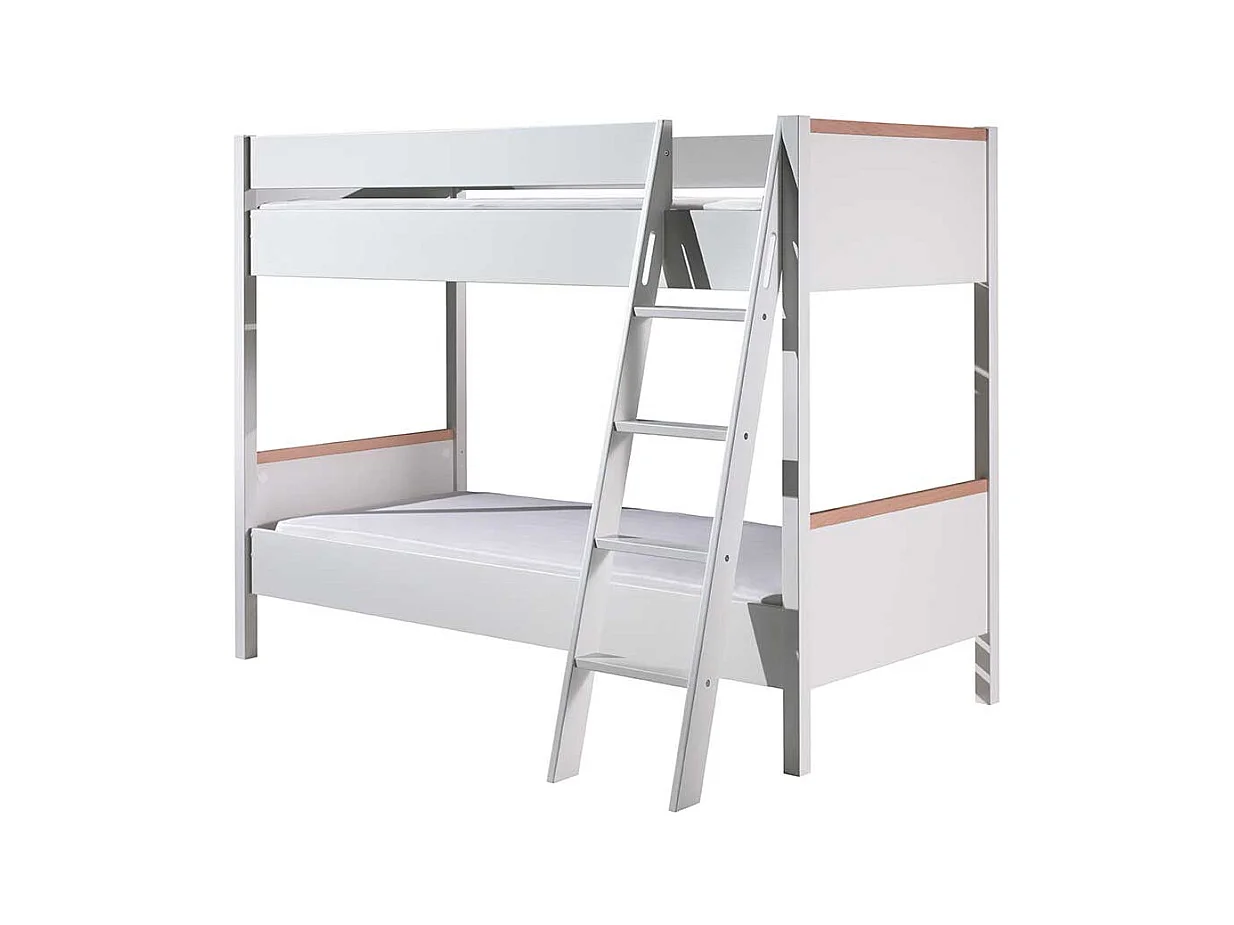 Weißes Etagenbett aus Kiefer Massivholz Skandi Design