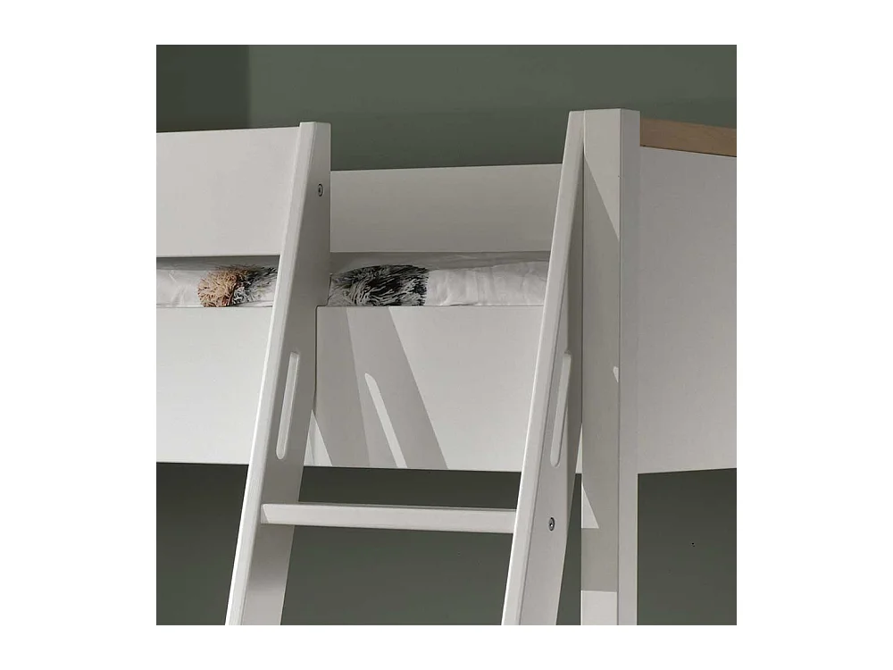 Weißes Etagenbett aus Kiefer Massivholz Skandi Design