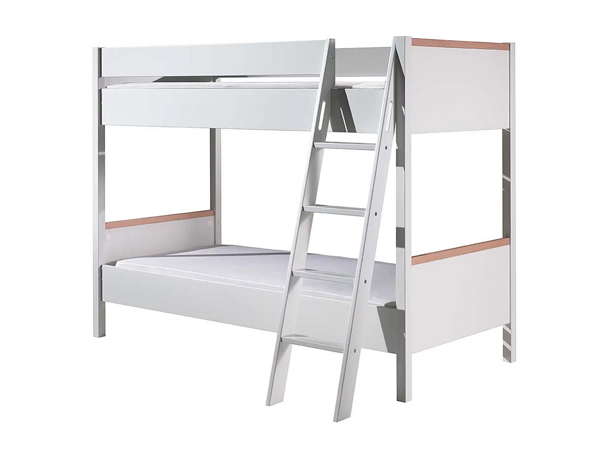 Weißes Etagenbett aus Kiefer Massivholz Skandi Design