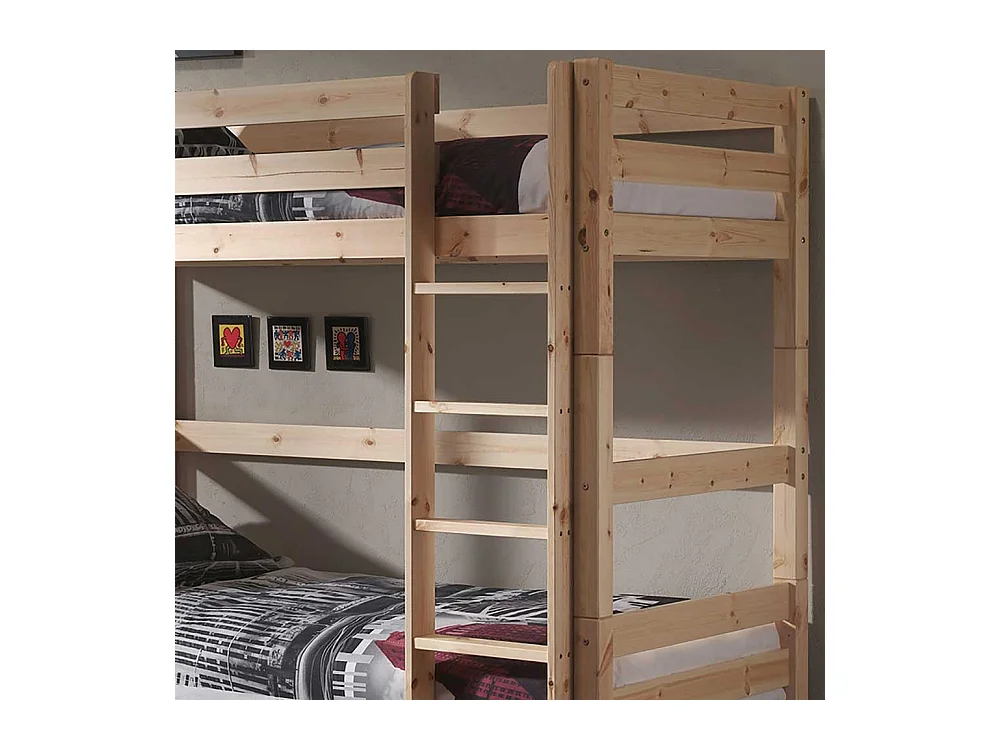 Hochbett aus Kiefer Massivholz einem Ausziehbett