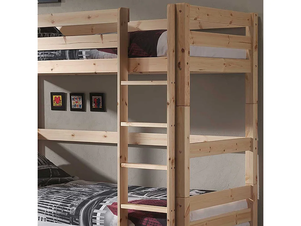 Hochbett aus Kiefer Massivholz einem Ausziehbett