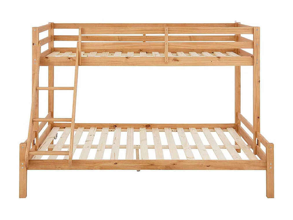 Kinderzimmer Stockbett aus Kiefer Massivholz 142 cm hoch