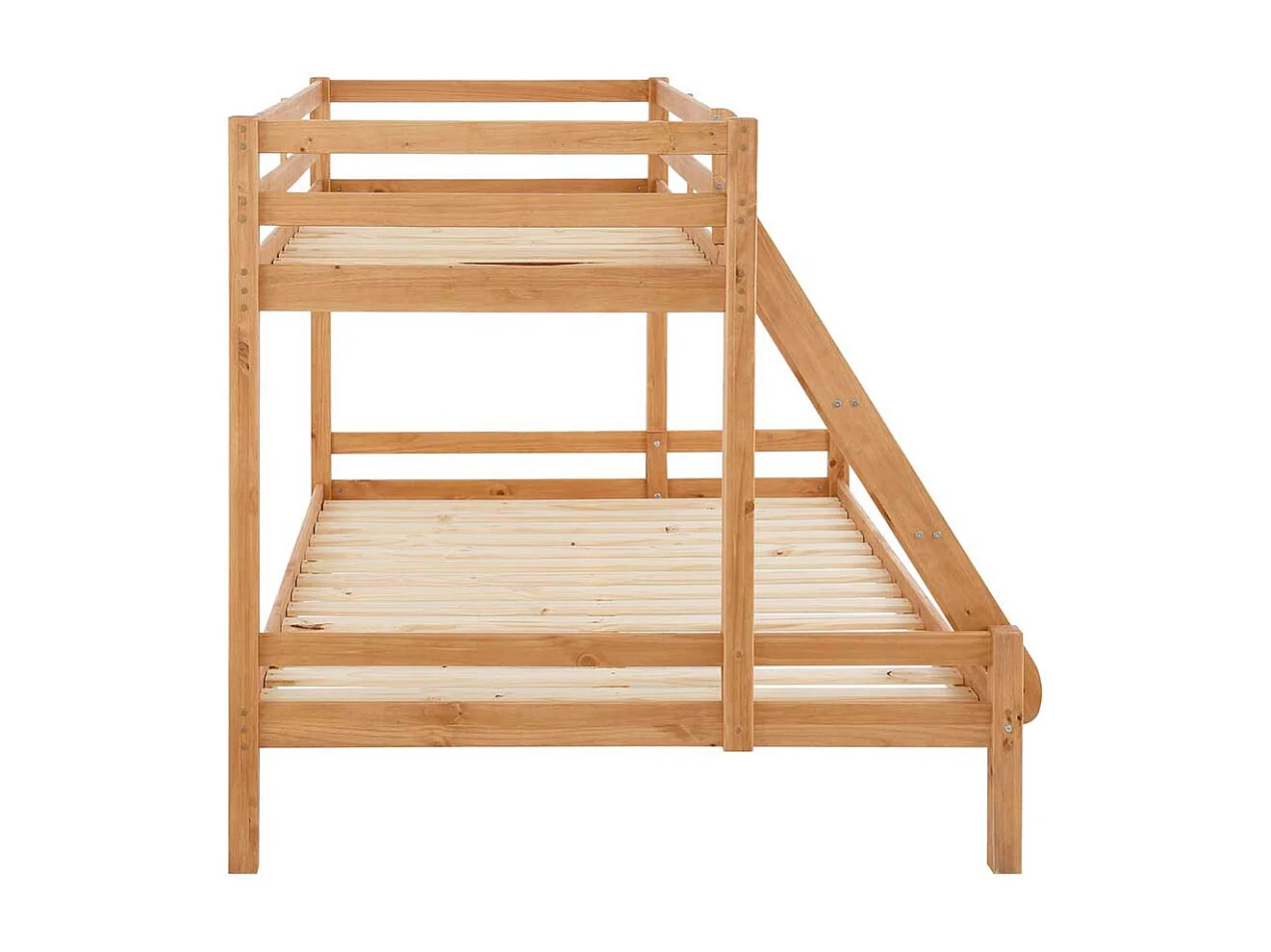 Kinderzimmer Stockbett aus Kiefer Massivholz 142 cm hoch