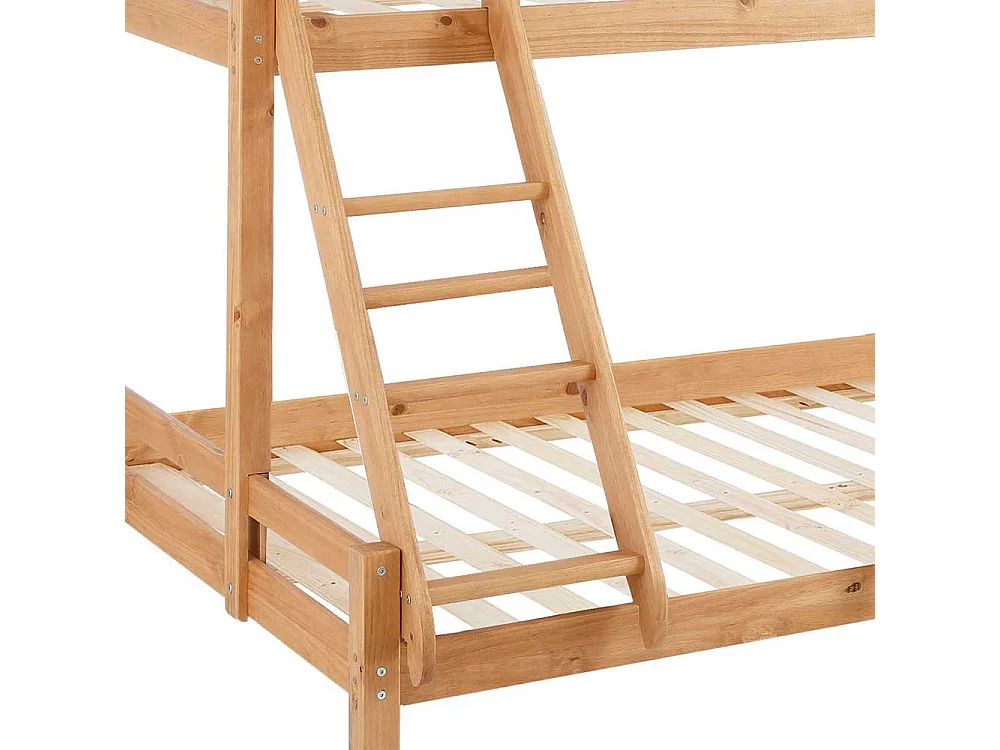 Kinderzimmer Stockbett aus Kiefer Massivholz 142 cm hoch