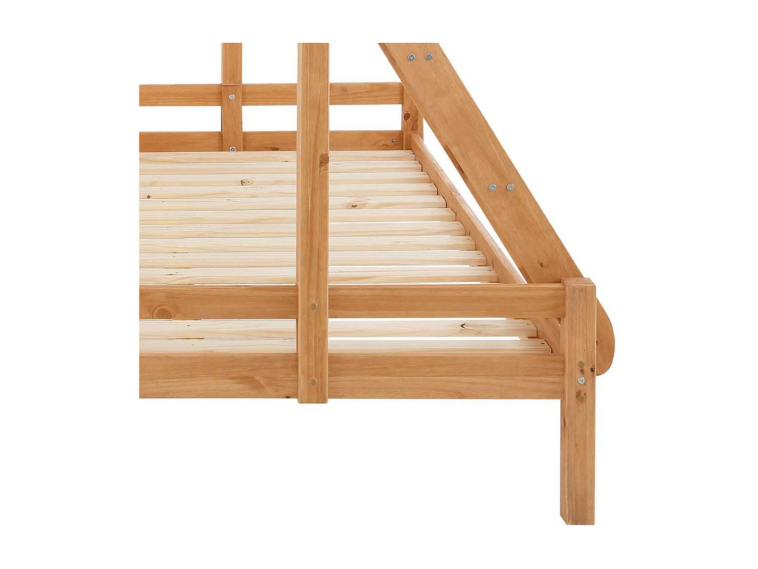 Kinderzimmer Stockbett aus Kiefer Massivholz 142 cm hoch