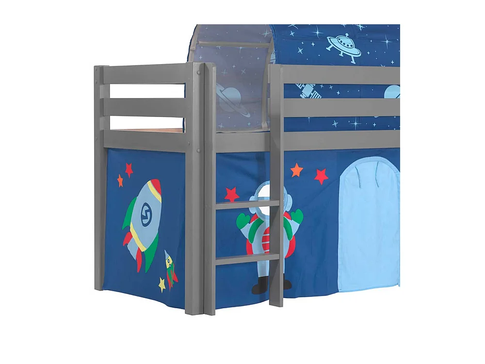 Jungen Spielhochbett in Grau und Blau Rutsche