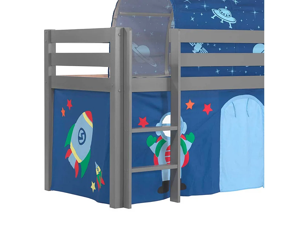 Jungen Spielhochbett in Grau und Blau Rutsche